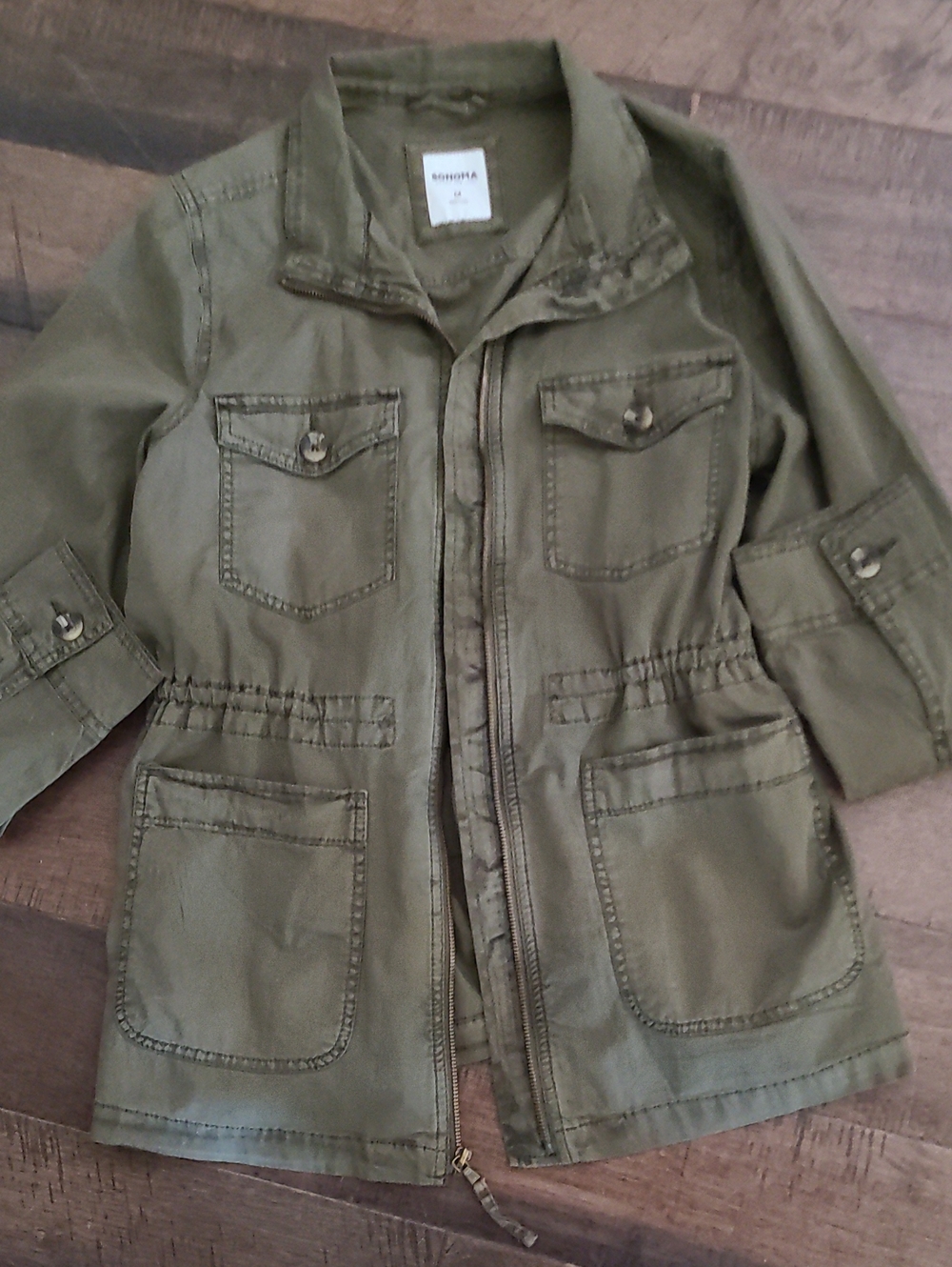 Olive Green Juniors Utility Raincoat